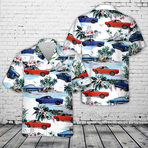 1965 Ford Mustang GT Fastback Cool Design Aloha Hawaiian Shirts For Men Summer Shirt