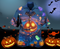 Glowing Pumpkins By Night With Bat Cool Design - Aloha Hawaiian Shirts For Men - Shirt for Halloween Lover