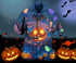 Glowing Pumpkins By Night With Bat Cool Design - Aloha Hawaiian Shirts For Men - Shirt for Halloween Lover