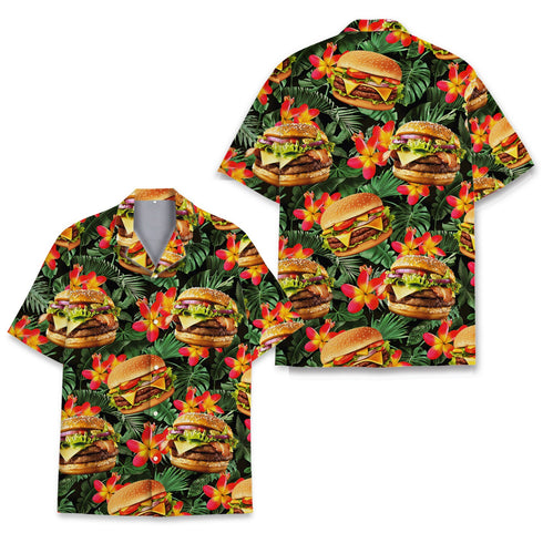 Hamburgers for Fast food Lovers Valentine Gifts - Aloha Hawaiian Shirts For Men & Women