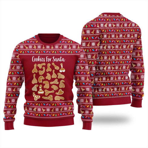 Naughty Christmas Cookies Funny Ugly Christmas Sweater For Women & Men