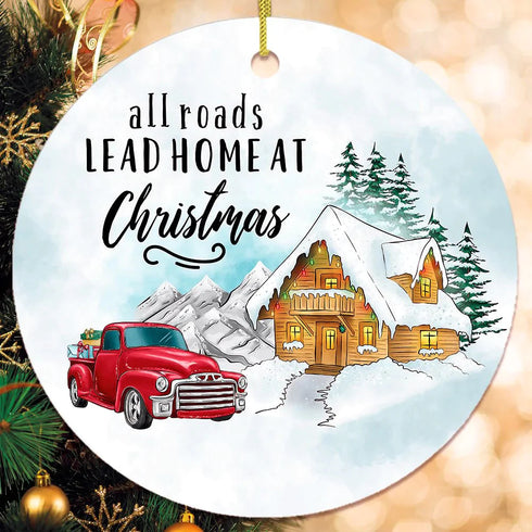 All Roads Lead Home Christmas Ceramic Ornaments - Christmas Decoration Gifts