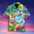 Funny Santa Claus Relax On The Beach Christmas Design - Aloha Hawaiian Shirts For Men & Women