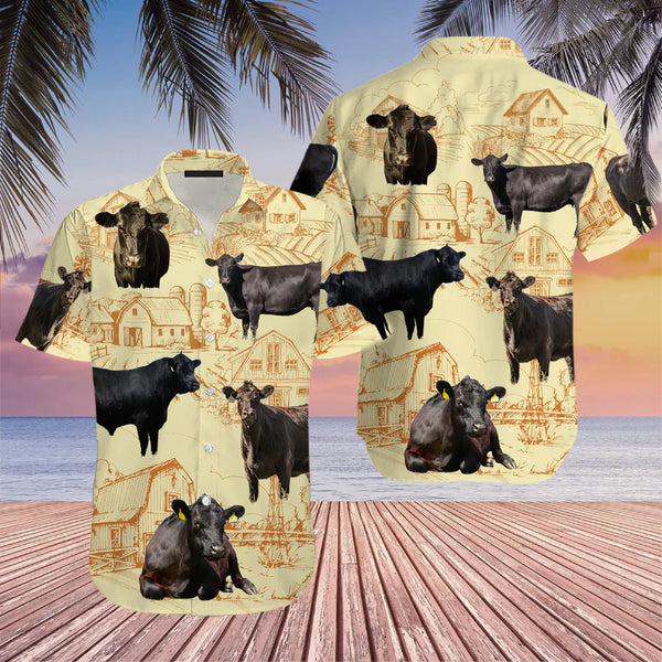 Black Angus Cattle For Farm Lovers Cool Design - Aloha Hawaiian Shirts For Men & Women