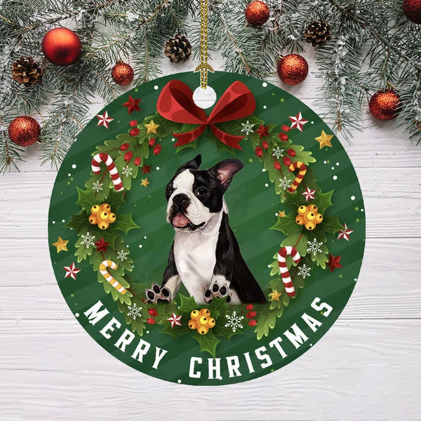 Boston Terrier Dog Ceramic Ornaments For Dog Lovers - Christmas Decoration Gifts
