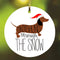 Dachshund Through The Snow Funny Christmas Ceramic Ornaments - Christmas Decoration Gifts