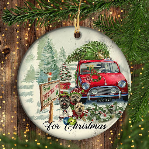 All Hearts Come Home For Christmas Cute Dog Ceramic Ornaments - Christmas Decoration Gifts