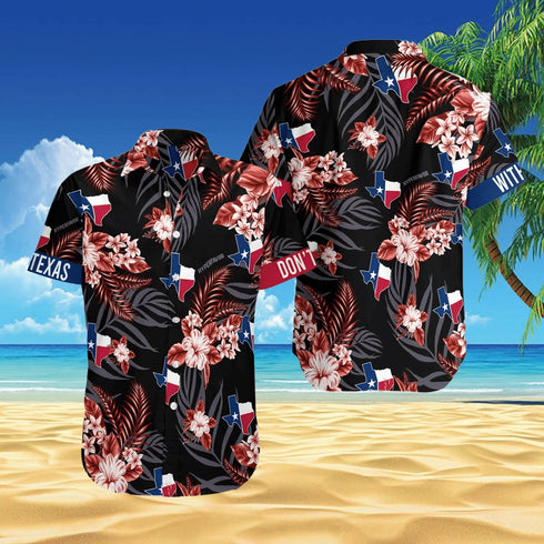 Don't Mess With Texas Black Cool Design - Aloha Hawaiian Shirts For Men & Women