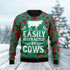 Easily Distracted By Cows Ugly Christmas Sweater For Women & Men - Christmas Gift