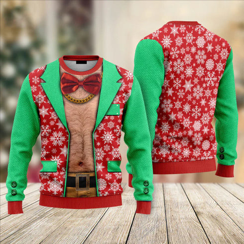 Faux Real Men Funny Cosplay Ugly Christmas Sweater For Women & Men - Christmas Gift