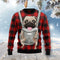 Funny Front Carrier Dog Pug Red Plaid Ugly Christmas Sweater For Women & Men - Christmas Gift