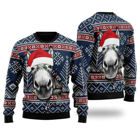 Funny Donkey Ugly Christmas Sweater For Women & Men - Christmas Gift