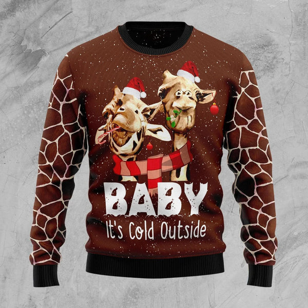 Baby It's Cold Outside Funny Giraffes Ugly Christmas Sweater For Women & Men - Christmas Gift