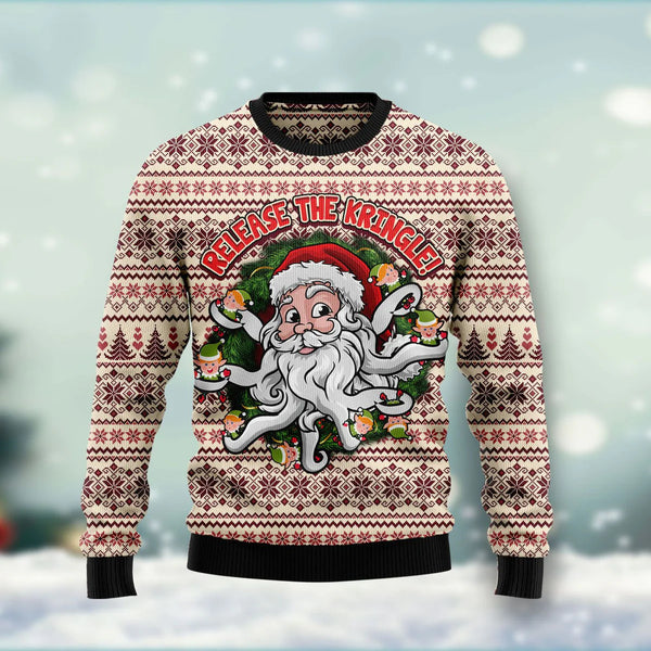 Santa Claus Release The Kringle Funny Ugly Christmas Sweater For Women & Men - Christmas Gift