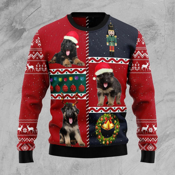 Funny German Stepherd On Xmas Day Ugly Christmas Sweater For Women & Men - Best Gift for Dog Lovers