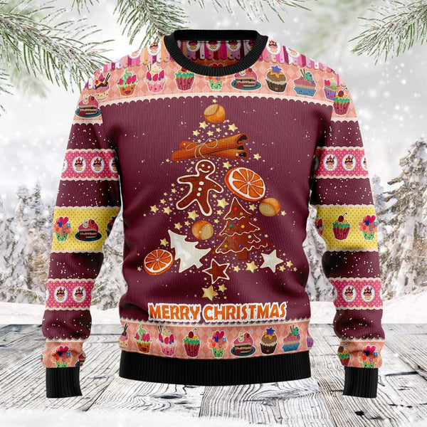 Gingerbread Christmas Tree Funny Ugly Christmas Sweater For Women & Men - Christmas Gift