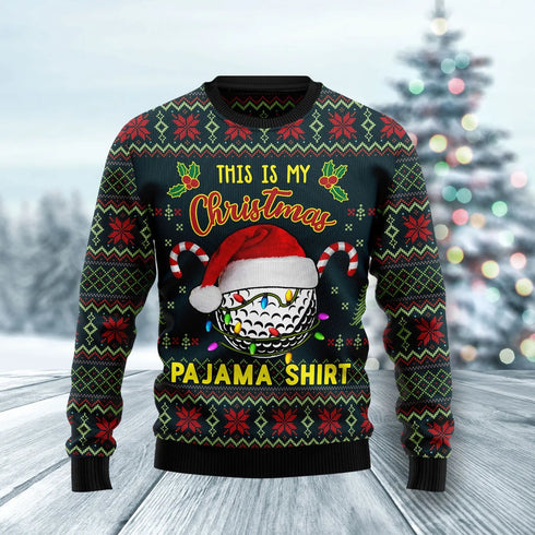 It's Time for Golf and Pajama Ugly Christmas Sweater For Women & Men - Christmas Gift
