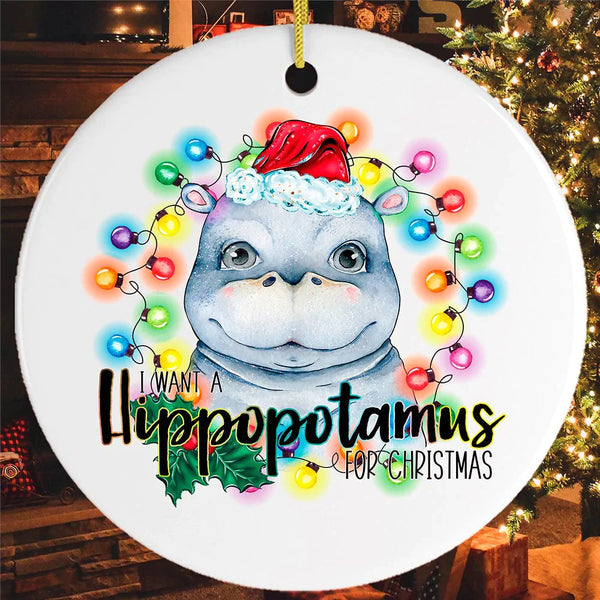 Funny Hippopotamus Christmas Ceramic Ornaments - Christmas Decoration Gifts