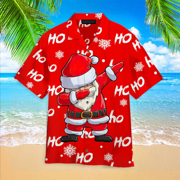 Funny Santa Claus Dabbing Christmas Design - Aloha Hawaiian Shirts For Men & Women