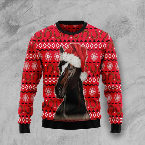 Funny Horse For Christmas Day Ugly Christmas Sweater For Women & Men - Adult - Couples - Gift for Horse Lovers