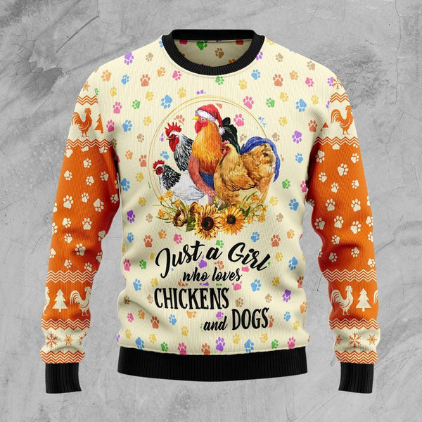 Just A Girl Who Loves Chickens Ugly Christmas Sweater For Women & Men - Christmas Gift