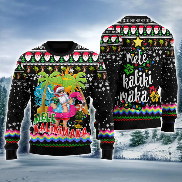Mele Kalikimaka Funny Santa Ugly Christmas Sweater For Women & Men - Christmas Gift