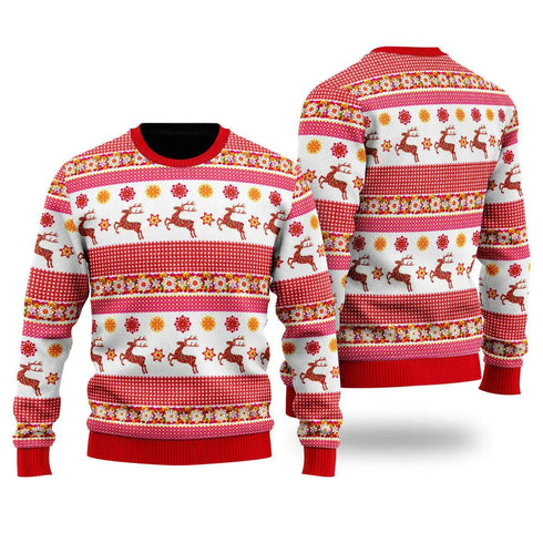 Reindeer Funny Pattern Ugly Christmas Sweater For Women & Men - Christmas Gift