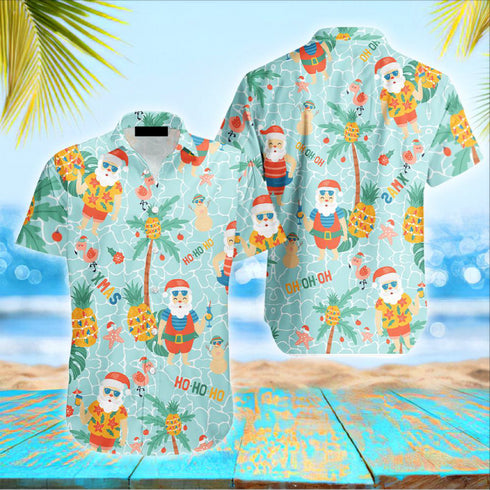 Santa Hohoho It's Time Christmas Design - Aloha Hawaiian Shirts For Men & Women