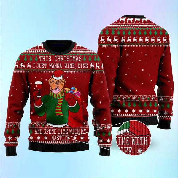 Spend Time With My Mastiff Dog Funny Ugly Christmas Sweater For Women & Men - Christmas Gift
