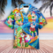 Funny Santa Claus Surfing On The Beach Christmas Design - Aloha Hawaiian Shirts For Men & Women