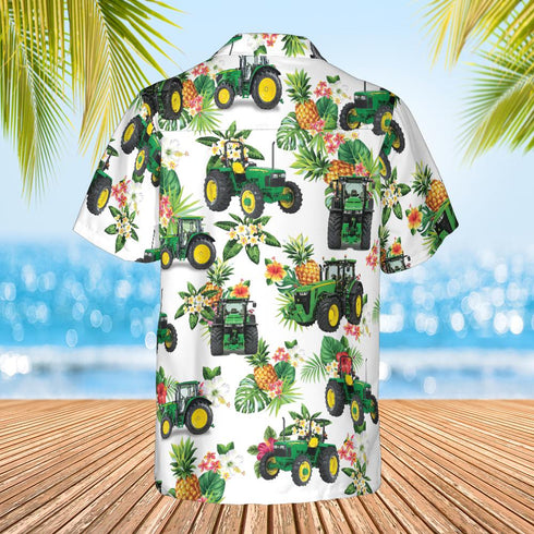 Tractor Floral for Farmer Lovers Cool Design - Aloha Hawaiian Shirts For Men & For Women Couples - HAW1022
