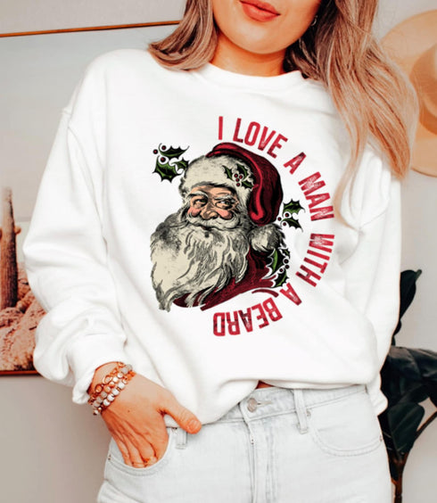 Funny Santa Beard Christmas Unisex Crewneck Sweatshirt