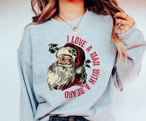 Funny Santa Beard Christmas Unisex Crewneck Sweatshirt