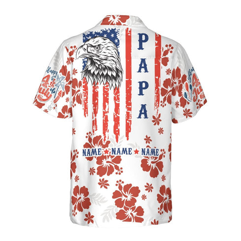 Patriotic Tropical Happy 4th of July Cool Design - Aloha Hawaiian Shirts
