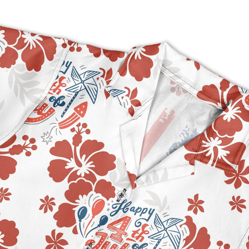 Patriotic Tropical Happy 4th of July Cool Design - Aloha Hawaiian Shirts