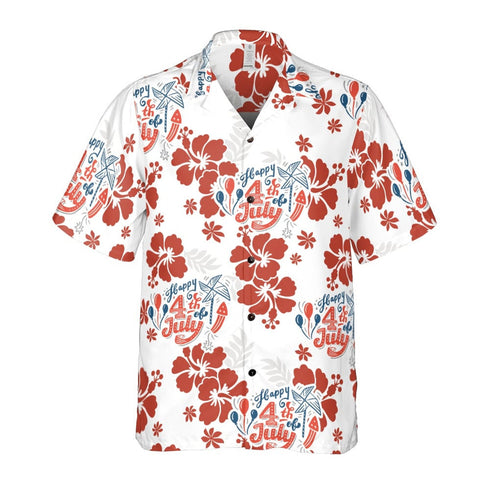 Patriotic Tropical Happy 4th of July Cool Design - Aloha Hawaiian Shirts