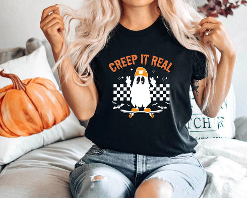 Creep It Real Halloween Cool Design Unisex T-shirt For Men & For Women R1175