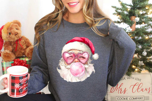 Funny Santa Blowing Bubble Christmas Unisex Crewneck Sweatshirt