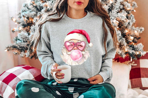 Funny Santa Blowing Bubble Christmas Unisex Crewneck Sweatshirt