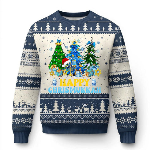 Christmas Hanukkah Merry Christmas Ugly Christmas Sweater For Women & Men