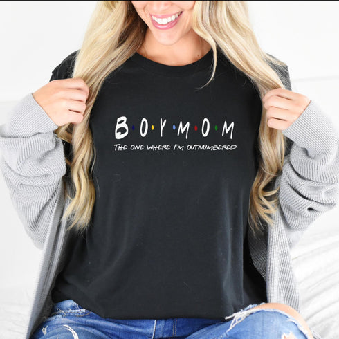 Happy Mother's Day Boy Mom The One Where I'm Outnumbered Shirt