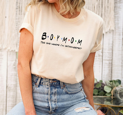Happy Mother's Day Boy Mom The One Where I'm Outnumbered Shirt
