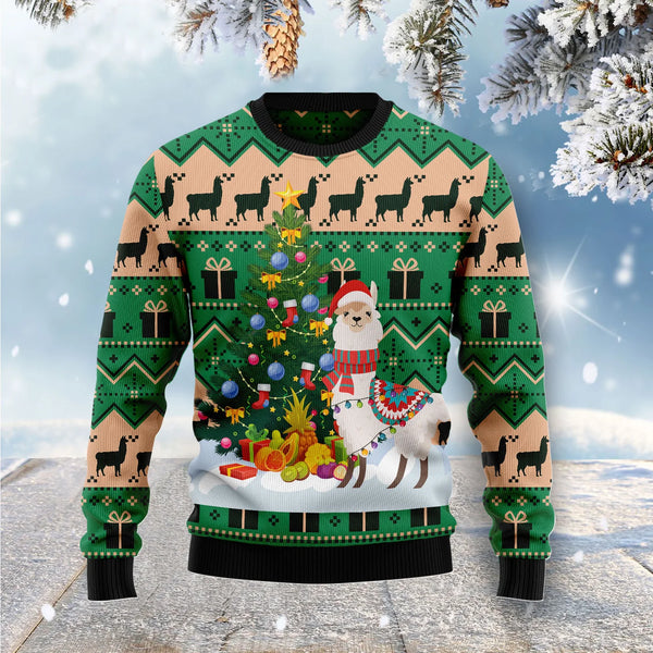 Christmas Tree Llama Funny Ugly Christmas Sweater For Women & Men - Christmas Gift