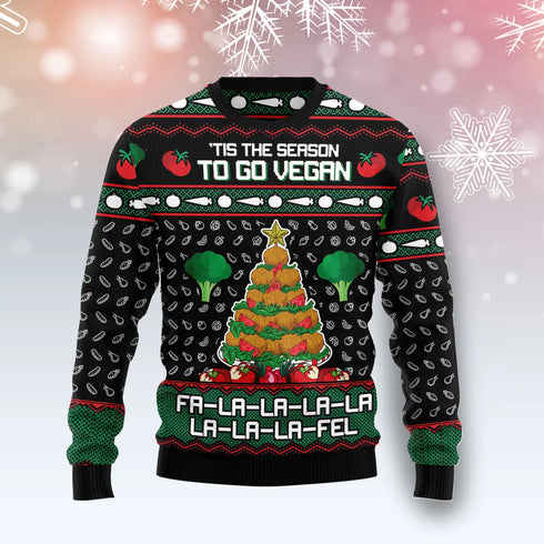 Go Vegan Funny Ugly Christmas Sweater For Women & Men - Christmas Gift