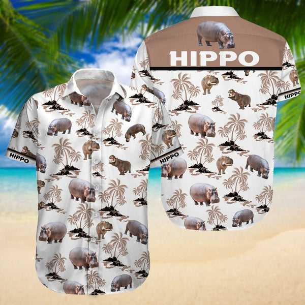 Hippopotamus Hippo Cool Design - Aloha Hawaiian Shirts For Men & For Women