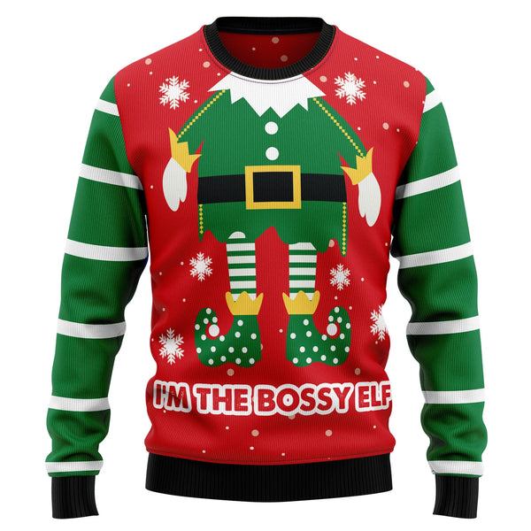 I'm The Bossy Elf Funny Ugly Christmas Sweater For Women & Men - Christmas Gift