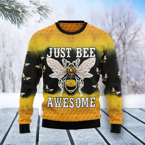 Just Bee Awesome Funny Ugly Christmas Sweater For Women & Men - Christmas Gift