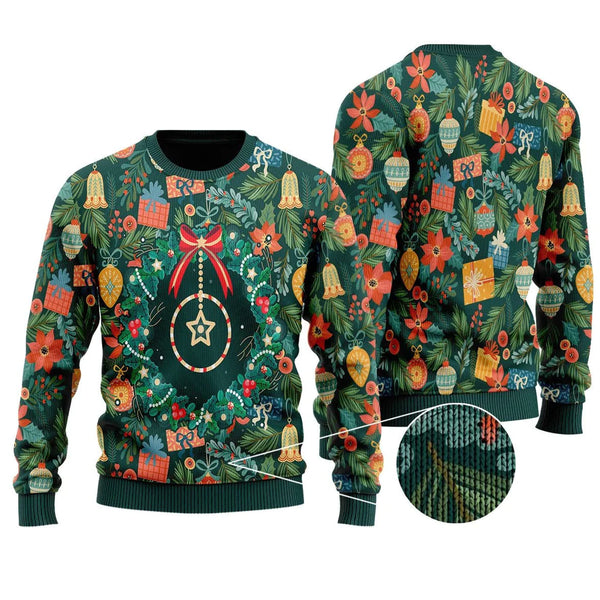 Laurel Wreath Ugly Christmas Sweater For Women & Men - Christmas Gift