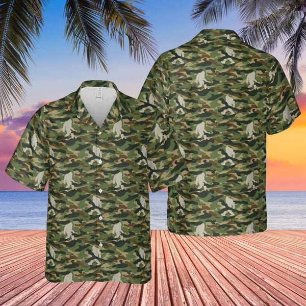 Bigfoot Camouflage For Bigfoot Lover Cool Design - Aloha Hawaiian Shirts For Men & Women