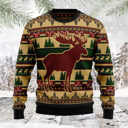 Moose Hunting Ugly Christmas Sweater For Women & Men - Christmas Gift